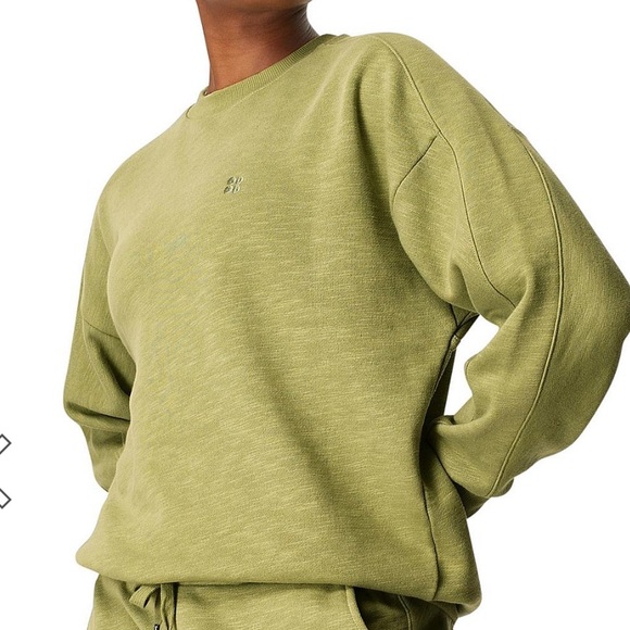 Sweaty Betty Fern Green Essential  Crewneck Sweatshirt - Picture 1 of 6